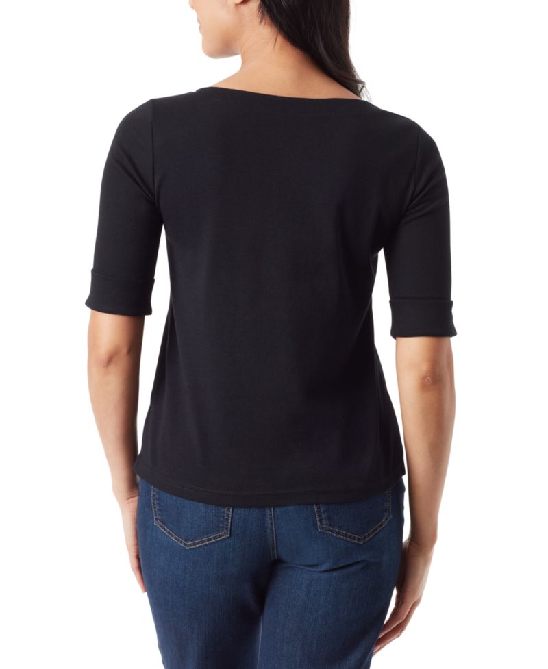 Women's Alanis Boat Neck Elbow-Sleeve T-Shirt