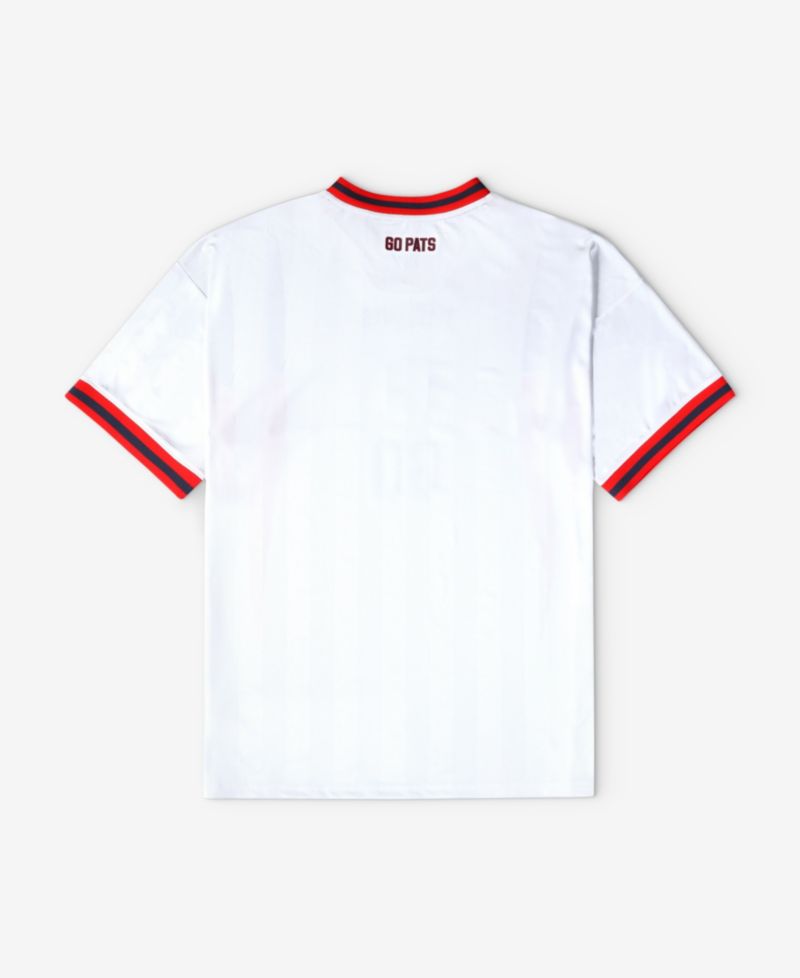 Big Boys and Girls White New England Patriots Football x Football V-Neck Fan Jersey