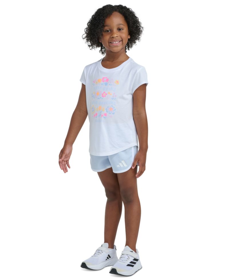Girls' 2T-6X Short-Sleeve T-Shirt and Woven Shorts, 2-Piece Set