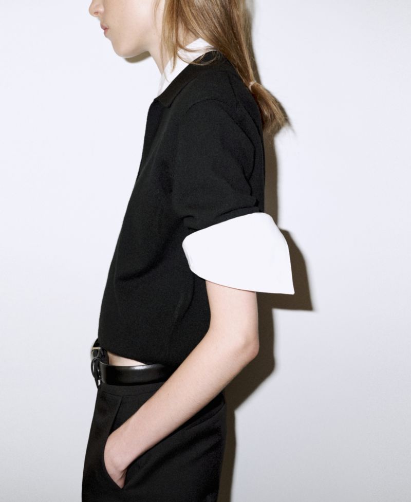 Women's Selection Polo-Collar Wool-Blend Sweater