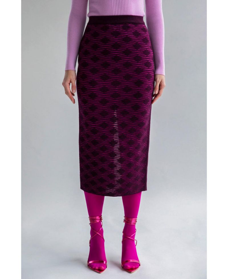 Women's Geometric Jacquard Knit Pencil skirt