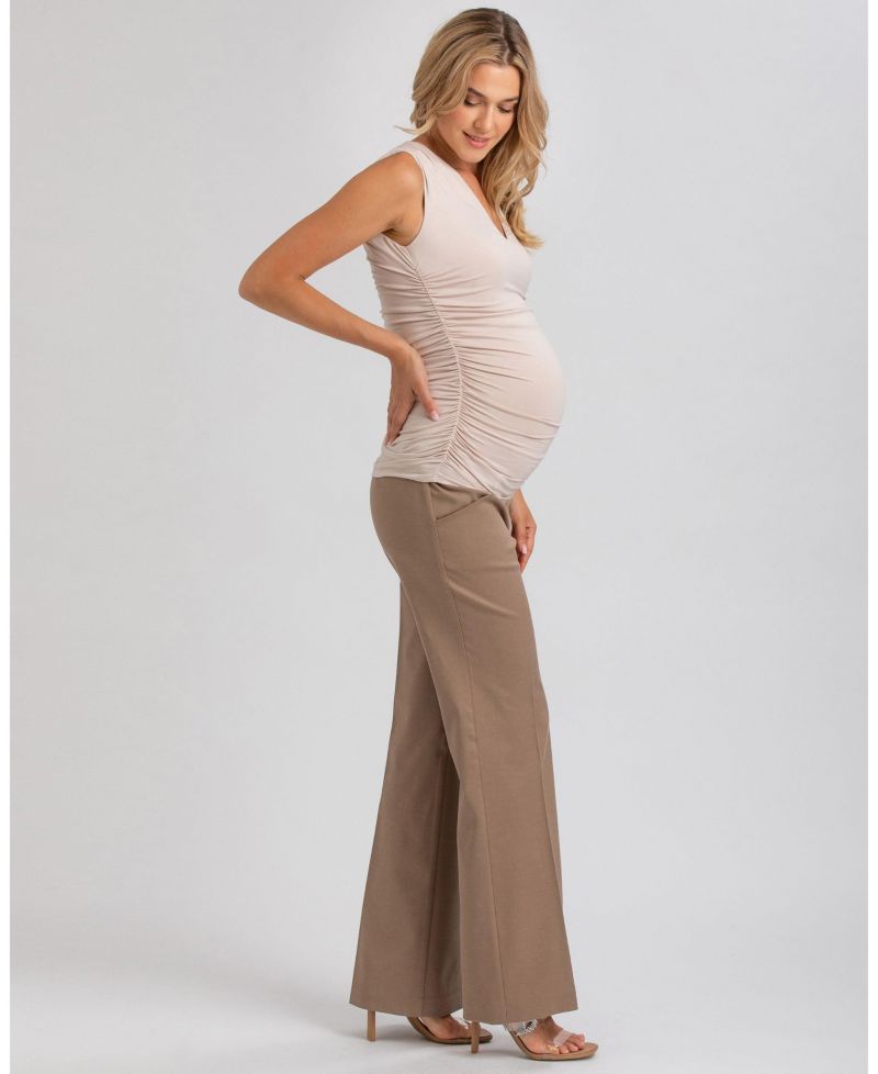 Maternity Sleeveless Dolce Blouse with V-Neck and Side Ruching