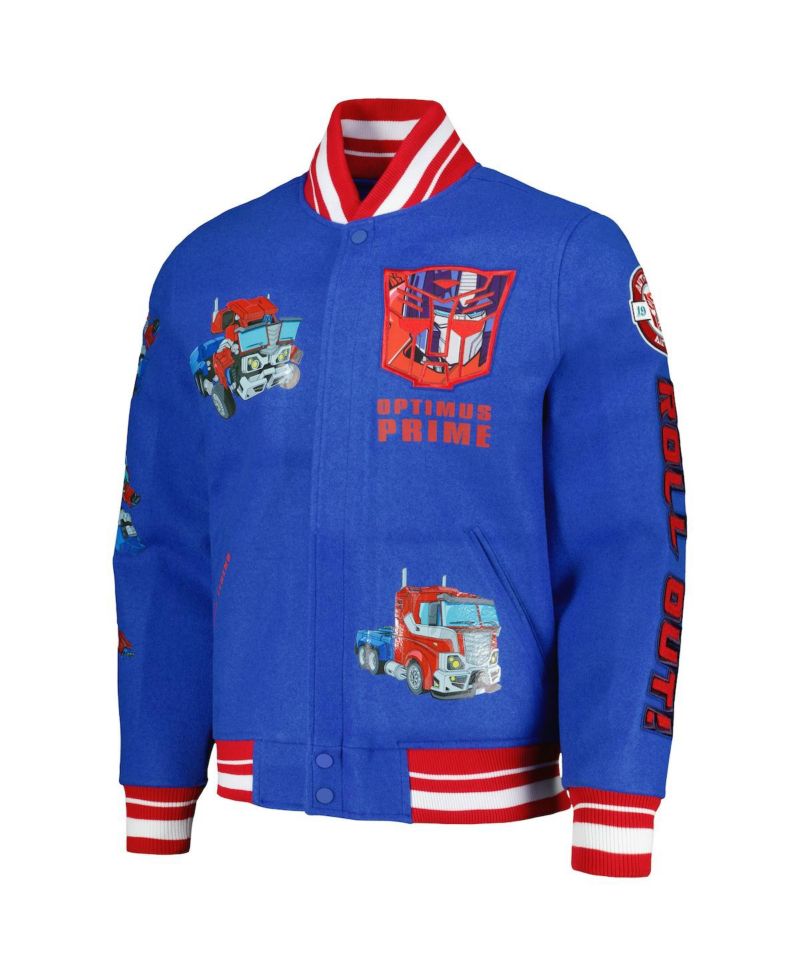 Men's Royal Transformers Roll Out Full-Zip Varsity Jacket