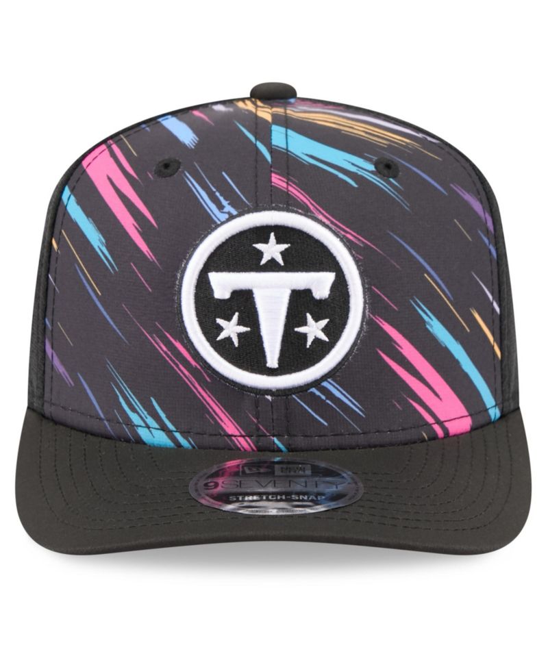 Men's Black Tennessee Titans 2026 NFL Cruical Catch 9SEVENTY Adjustable Trucker Hat