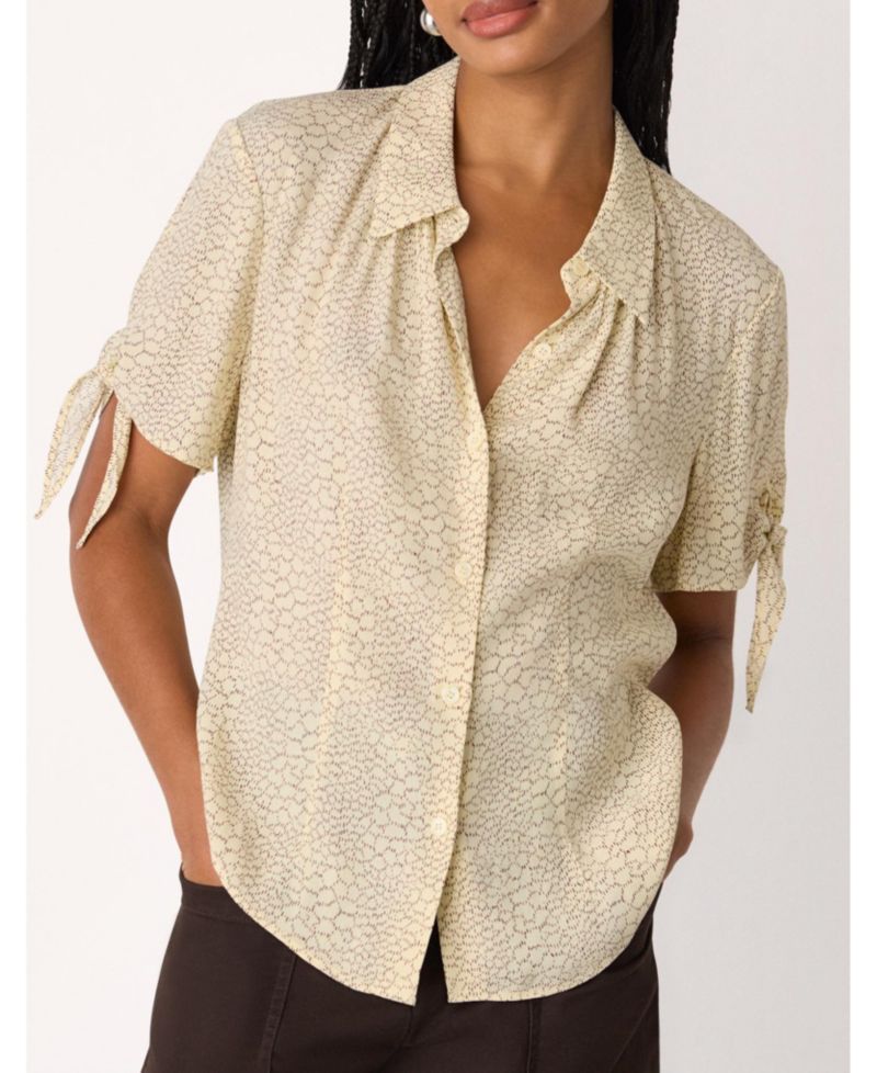 Women's Dashed Marks Tie Sleeve Shirt