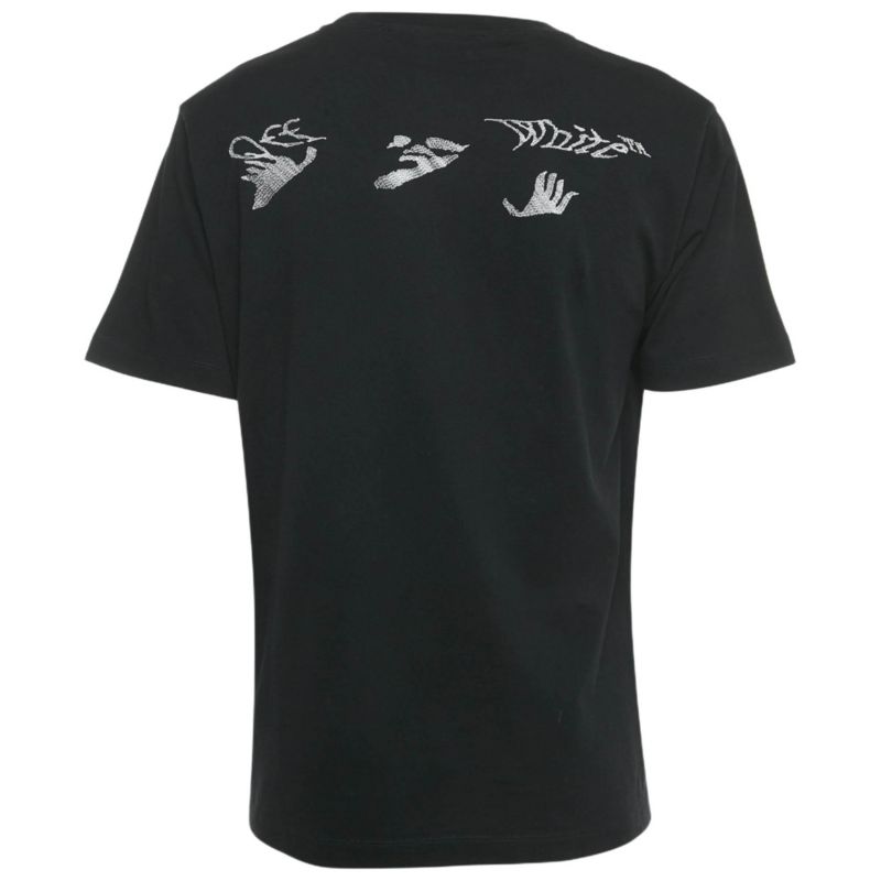 Men's Black Logo Embroidered Cotton Crewneck T-Shirt