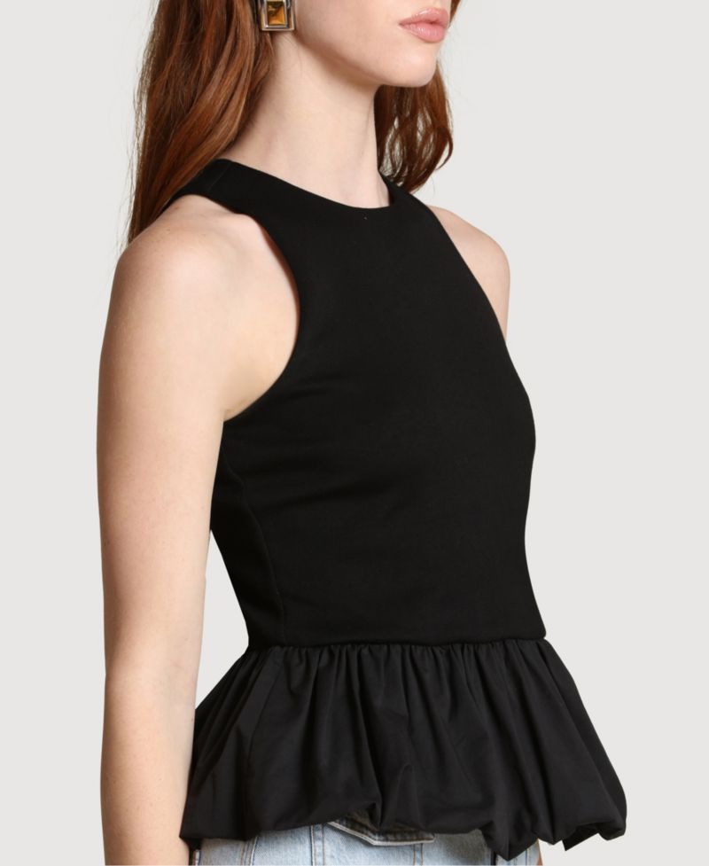 Women's Peplum Crew Neck Tank Top