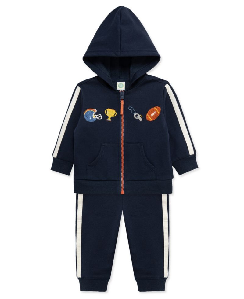 Baby Boys' Football Embroidered Hoodie and Joggers 2-Piece Set