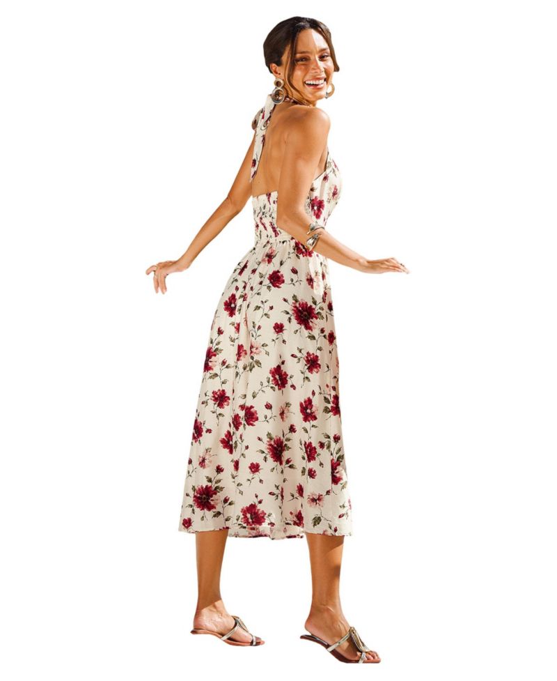 Women's Party Time Floral Maxi Square-Neck Dress