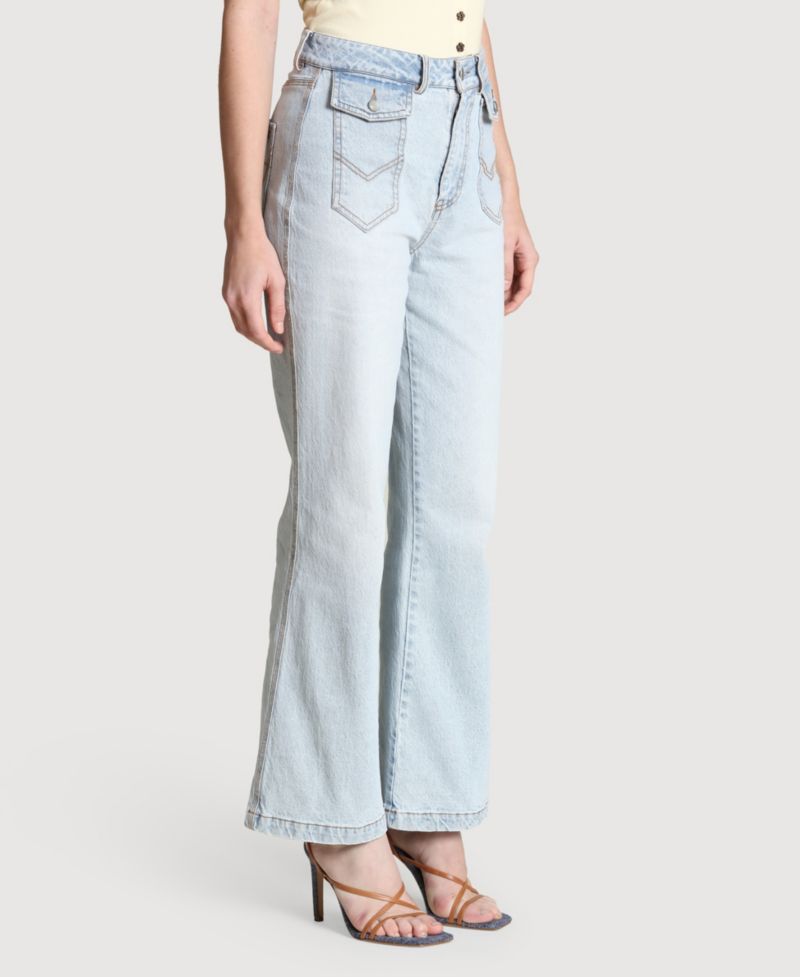 Women's Flare Leg Patch Pocket Jeans