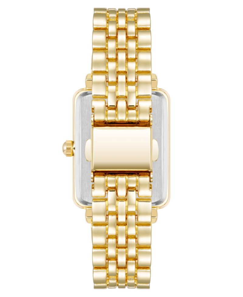 Women's Quartz Rectangular Gold-Tone Metal Alloy Watch, 25mm