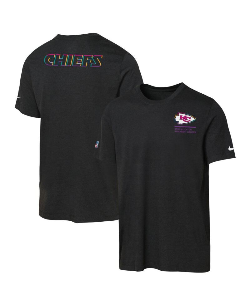 Big Boys and Girls Black Kansas City Chiefs 2025 NFL Crucial Catch Tri-Blend Dri-FIT T-Shirt