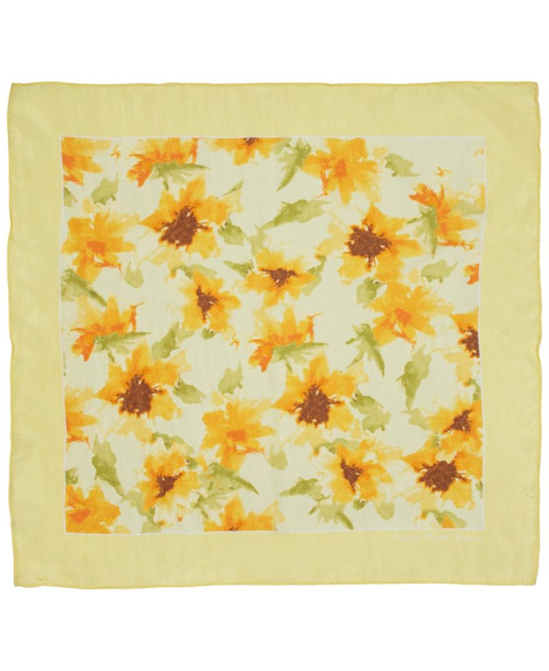 Yellow Floral Square Scarf