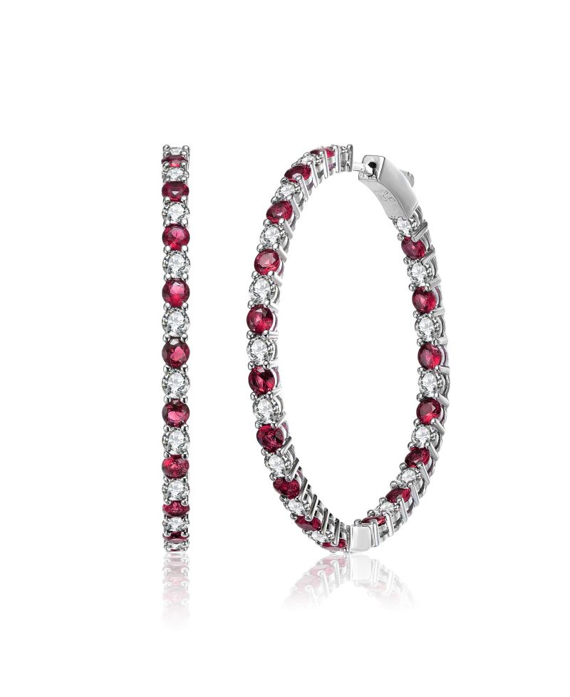 Sparkling Inside Out Cubic Zirconia Big Hoop Earrings