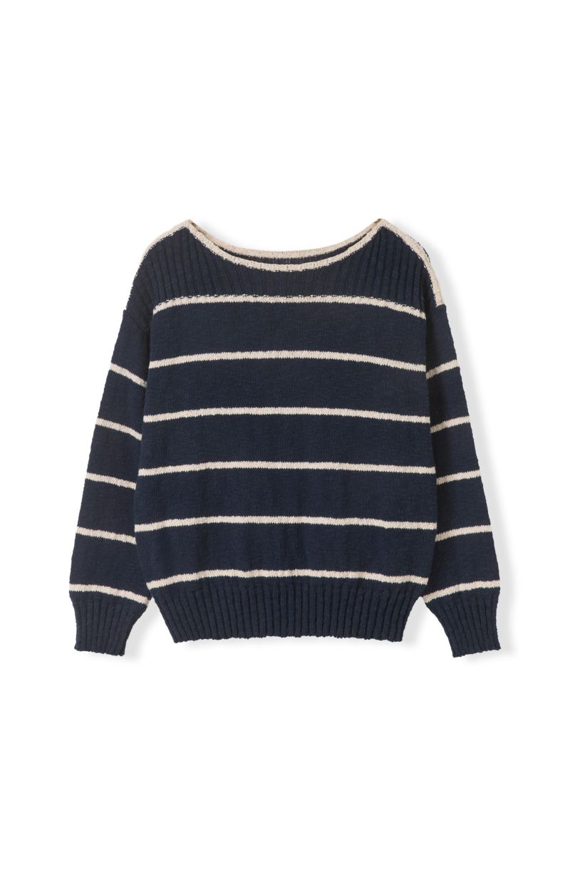 Women's Stripe Boat Neck Sweater