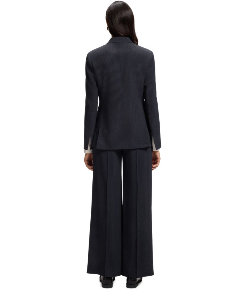 Women's Jaleto12 Double-Breasted Pinstripe Stretch Crepe Blazer