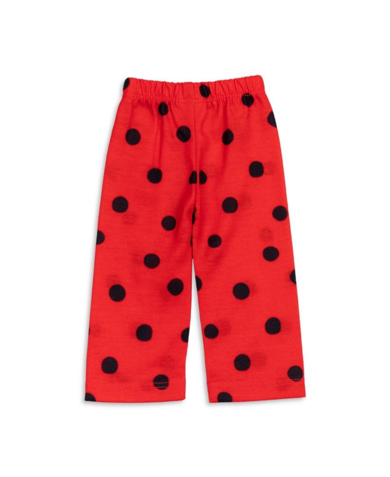 Girls Ladybug Pajama Shirt Pants and Matching Doll Outfits 4 Piece Set