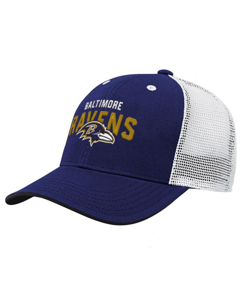 Big Boys and Girls Baltimore Ravens Core Lockup Trucker Mesh Hat