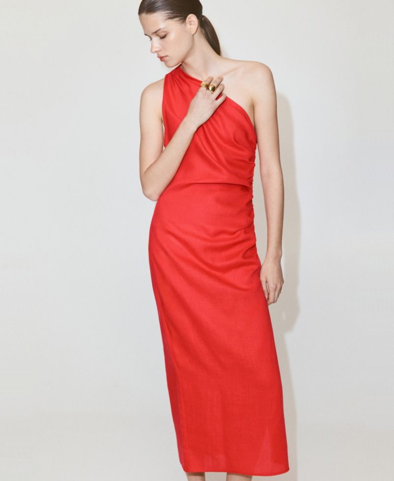 Women's Asymmetrical Pleated Dress