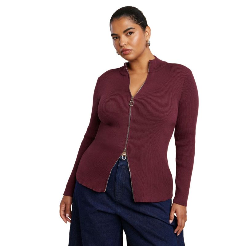 Women's Two Way Zipper Sweater