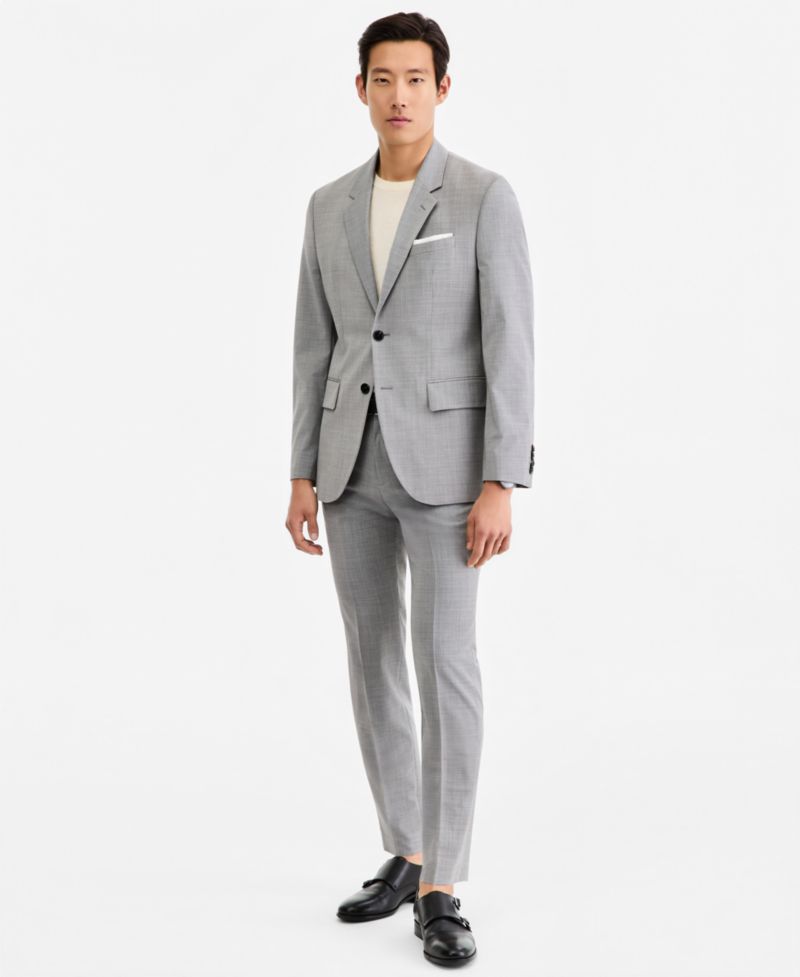 Men Modern-Fit Dark Gray Suit Separates