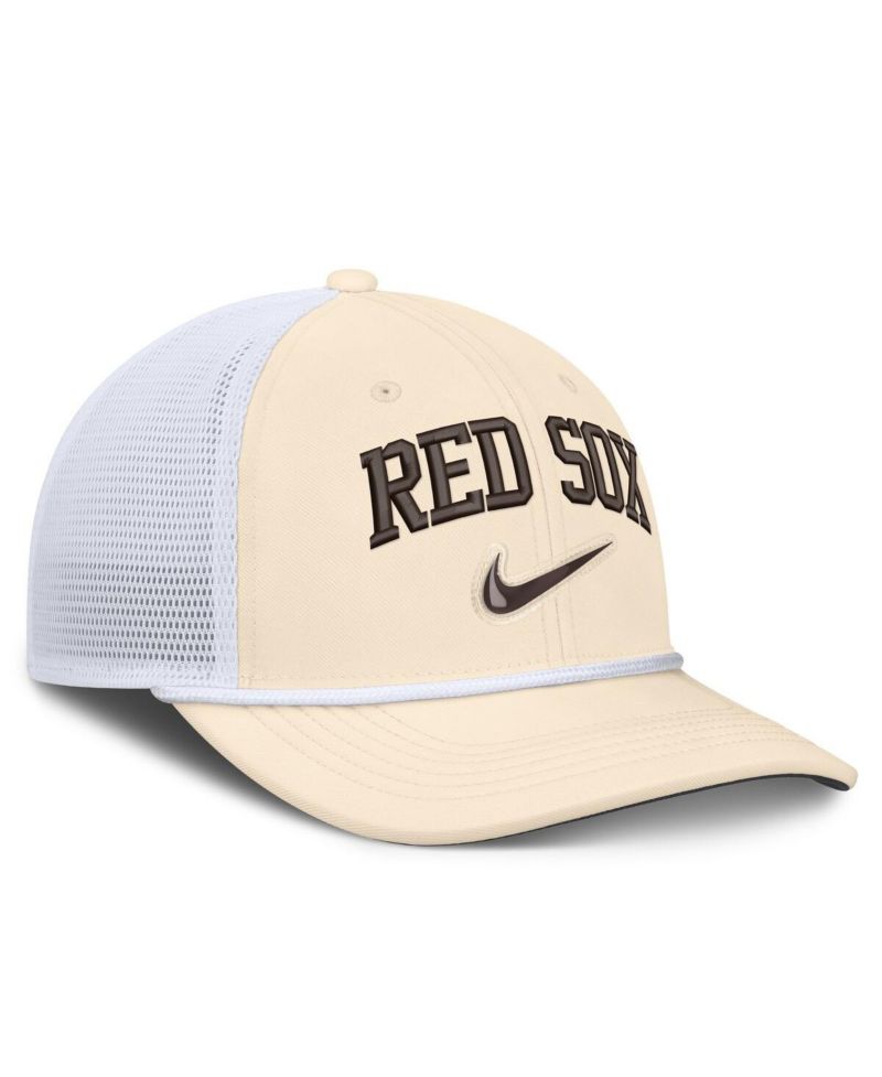 Men's Natural/White Boston Red Sox Rise Dri-FIT Trucker Adjustable Hat