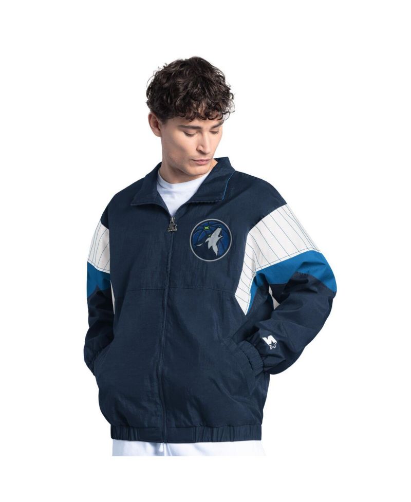 Men's Navy Minnesota Timberwolves Yard Line Full-Zip Jacket