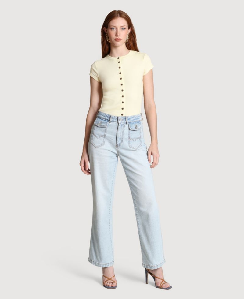 Women's Flare Leg Patch Pocket Jeans