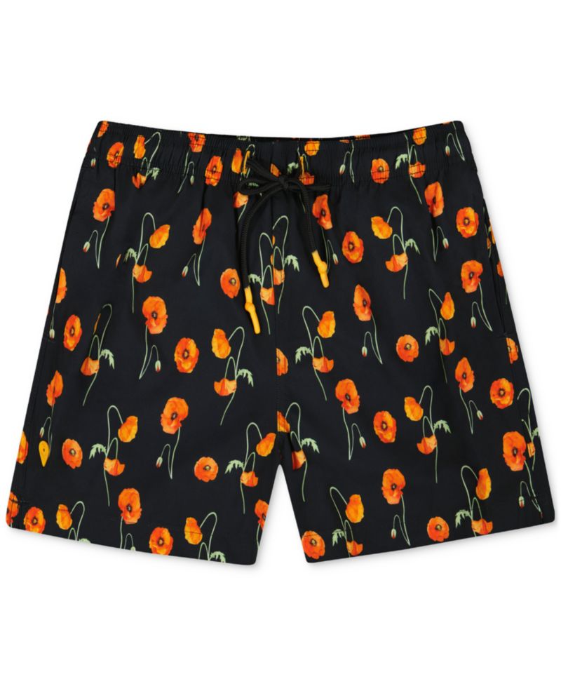 Sunset and Vines Men's Floral Woven Swim Trunks