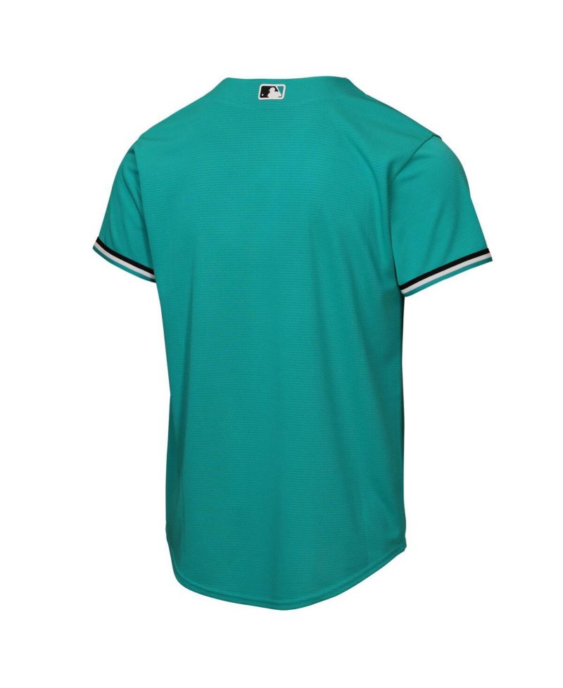 Big Boys and Girls Teal Miami Marlins Alternate Replica Jersey