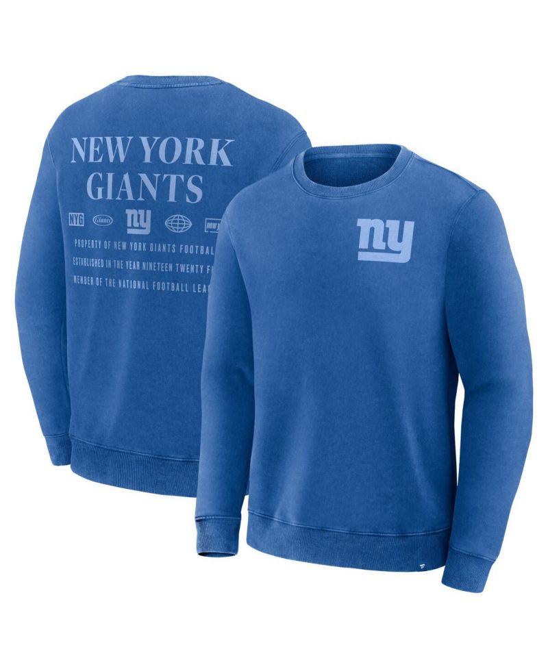 Men's Royal New York Giants Deep Route Pullover Sweatshirt