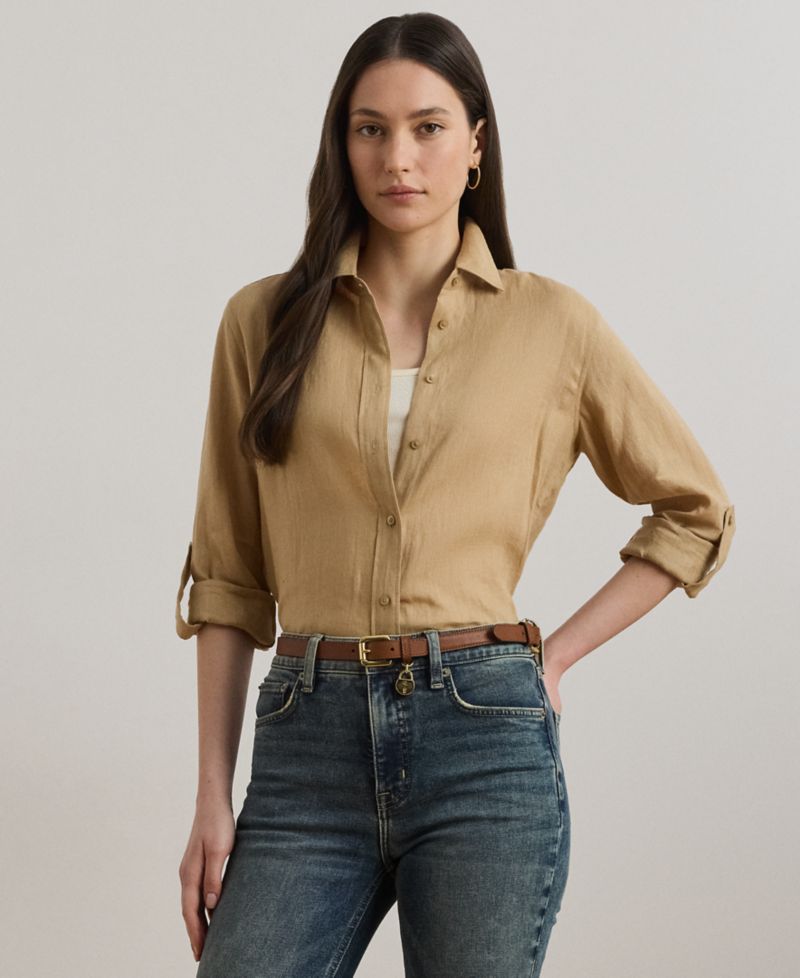Petite 100% Linen Relaxed-Fit Shirt