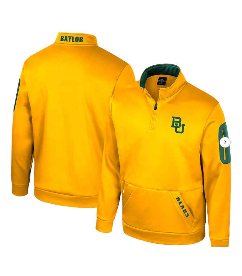 Men's Gold Baylor Bears Mainframe Fleece Quarter-Zip Jacket