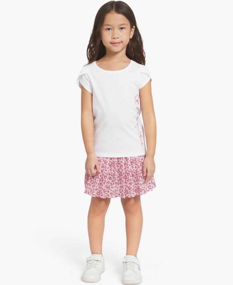 Girls' 4-6X Short-Sleeve T-Shirt and Skort, 2-Piece Set
