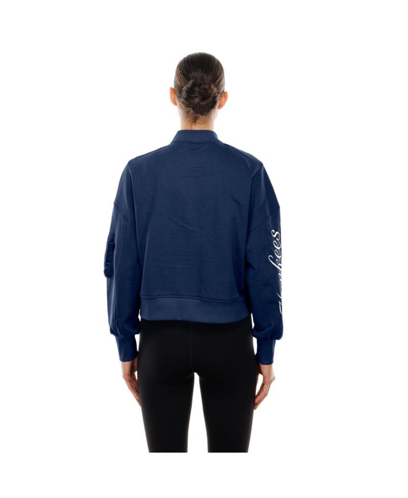 X Alpha Industries Women's Navy New York Yankees Cropped Full-Zip Jacket