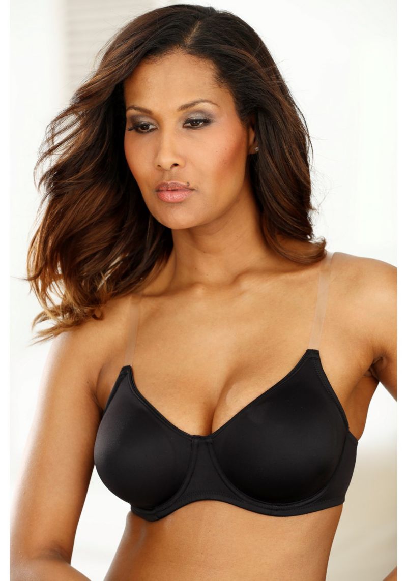 Women's Clear Strap Underwire Non-Padded T-Shirt Bra
