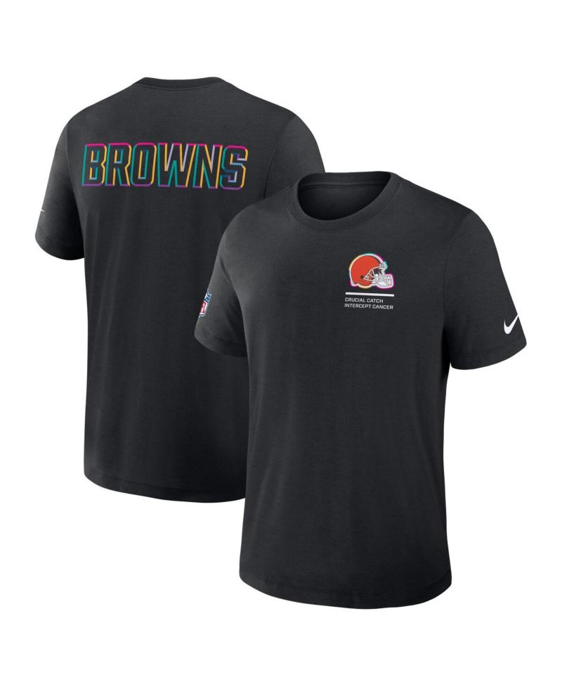 Men's Black Cleveland Browns 2025 NFL Crucial Catch Tri-Blend Dri-FIT T-Shirt