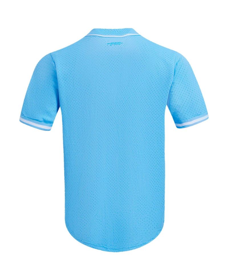 Men's Ja Morant Light Blue Memphis Grizzlies Triple Tonal Mesh Button-Up Shirt