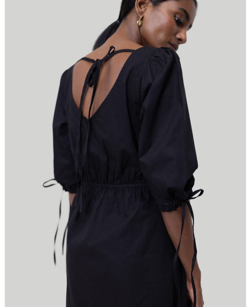 Women's Gathered Elbow Sleeve Short Dress