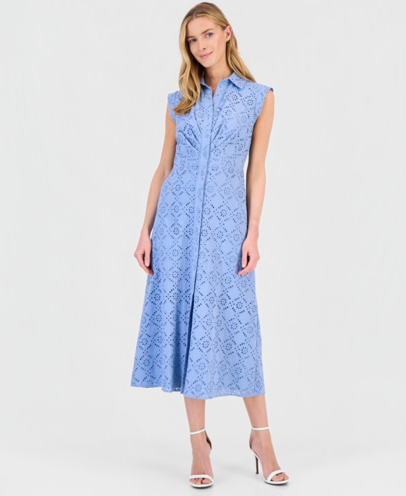 Women's Eyelet Embroidered Shirtdress