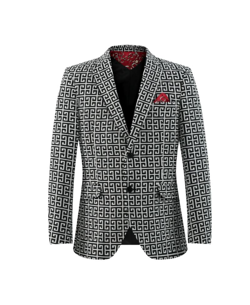 Boys Black Slim Fit Logo Blazer
