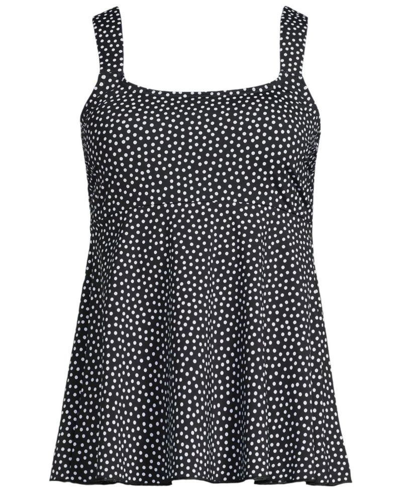 Plus Size Adjustable Scoop Neck Flutter Tankini Top