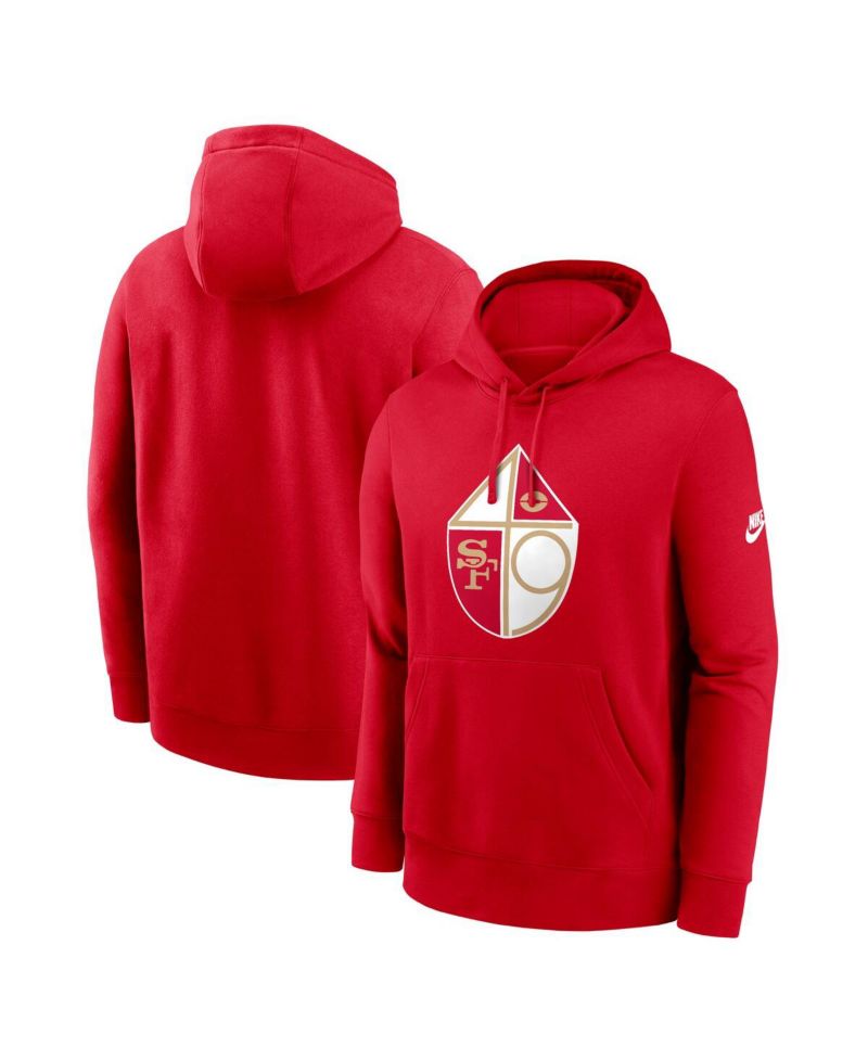 Men's Scarlet San Francisco 49ers Club Fleece Pullover Hoodie