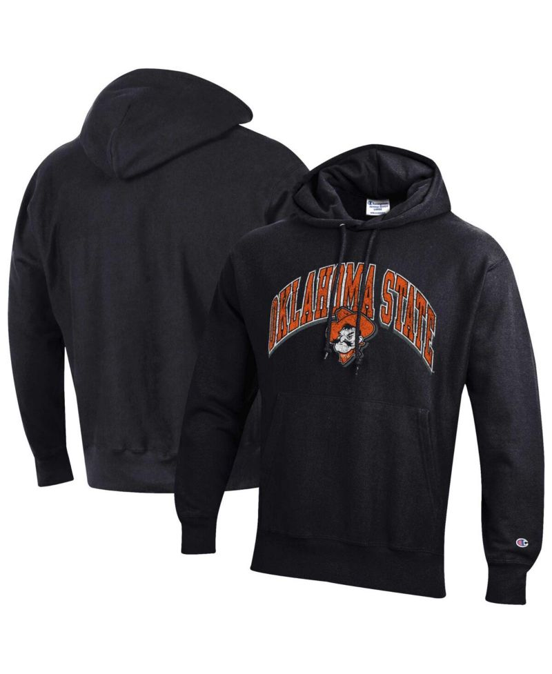 Men's Black Oklahoma State Cowboys Vault Late Night Reverse Weave Pullover Hoodie