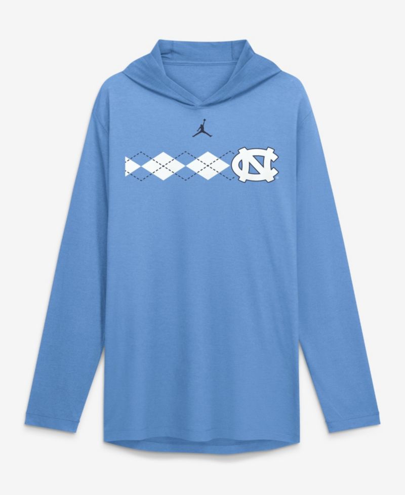 Men's Carolina Blue North Carolina Tar Heels Primetime Pattern Tri-Blend Dri-FIT Long Sleeve Hooded T-Shirt