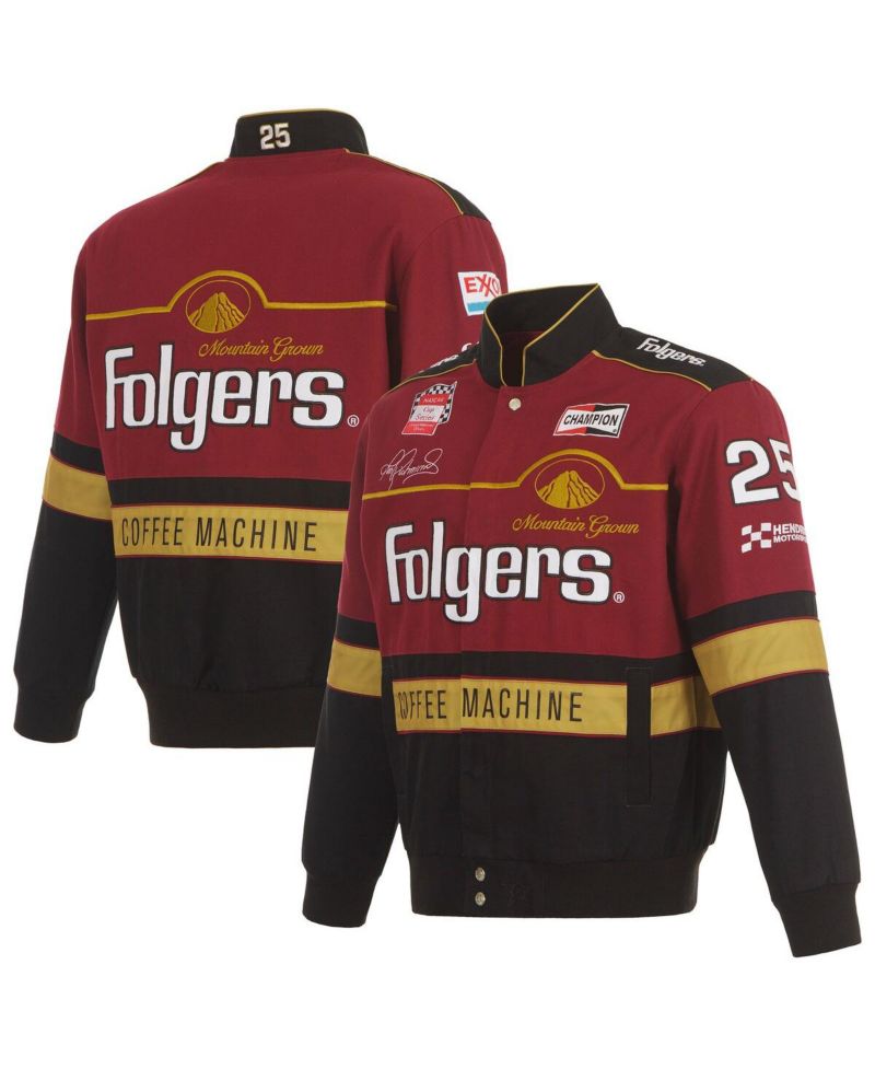 Men's Maroon/Black Tim Richmond Folgers Twill Uniform Full-Snap Jacket
