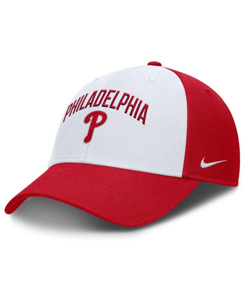 Men's White/Red Philadelphia Phillies Club Performance Adjustable Hat