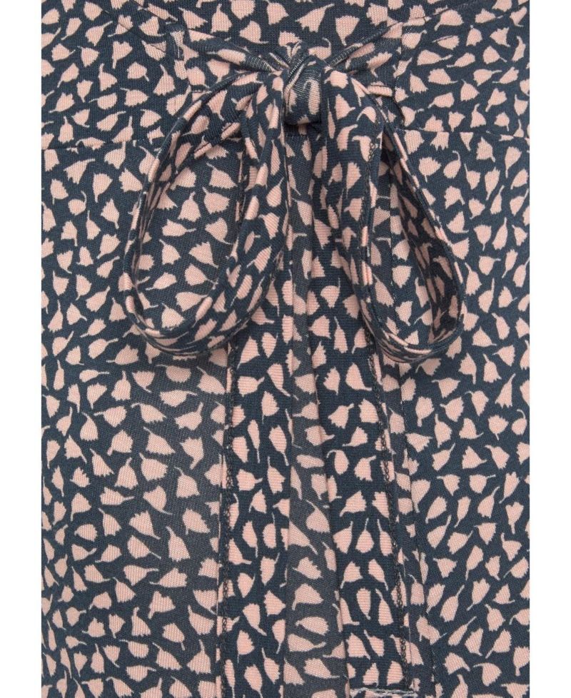 Women's Viscose Printed Look Column V-Neck Maxi Dress