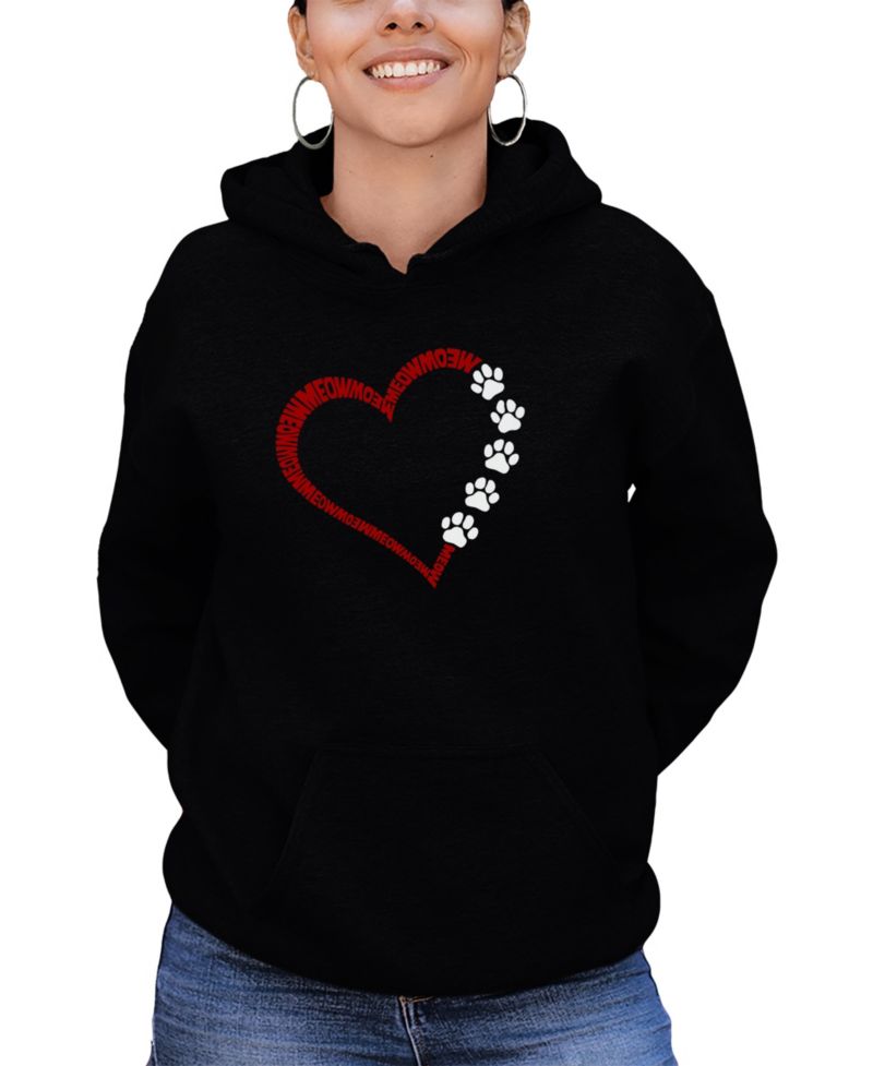 Women's Meow Heart Word Art Long-Sleeve Sweatshirt