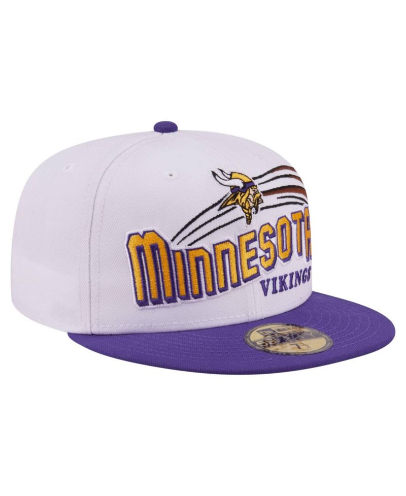 Men's White/Purple Minnesota Vikings Retro Swoop 59FIFTY Fitted Hat
